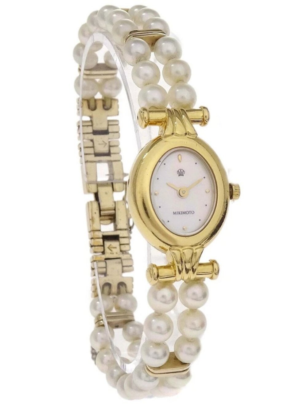 Mikimoto NNS-8014PF JAL Pearl Quartz Watch SS 188275